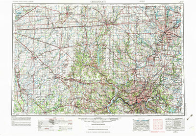 United States Geological Survey Cincinnati, OH-IN-KY (1953, 250000-Scale) digital map