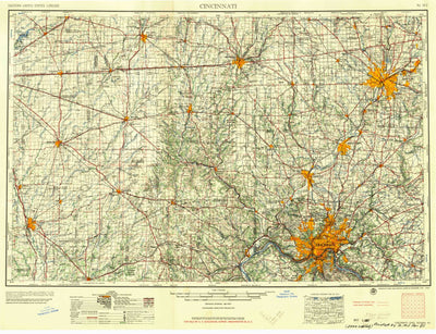 United States Geological Survey Cincinnati, OH-IN-KY (1957, 250000-Scale) digital map
