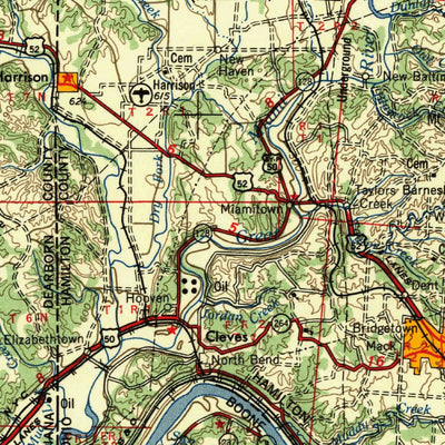 United States Geological Survey Cincinnati, OH-IN-KY (1957, 250000-Scale) digital map