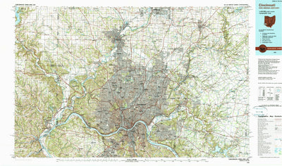 United States Geological Survey Cincinnati, OH-IN-KY (1986, 100000-Scale) digital map