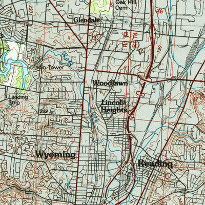 United States Geological Survey Cincinnati, OH-IN-KY (1986, 100000-Scale) digital map