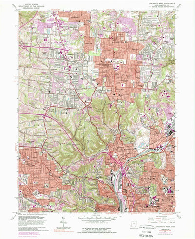 United States Geological Survey Cincinnati West, OH (1961, 24000-Scale) digital map