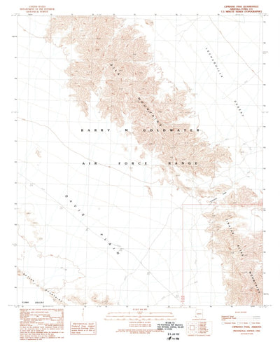 United States Geological Survey Cipriano Pass, AZ (1990, 24000-Scale) digital map