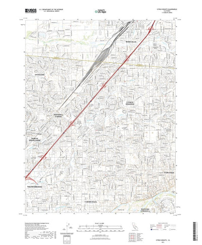 United States Geological Survey Citrus Heights, CA (2021, 24000-Scale) digital map