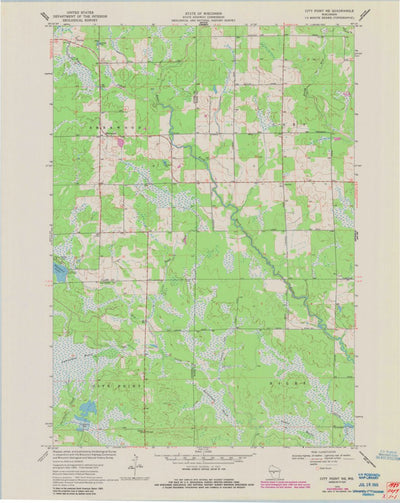United States Geological Survey City Point NE, WI (1970, 24000-Scale) digital map