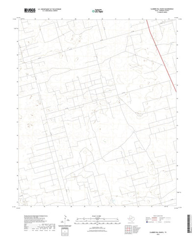 United States Geological Survey Clabber Hill Ranch, TX (2022, 24000-Scale) digital map