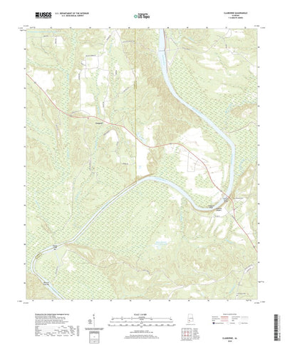 United States Geological Survey Claiborne, AL (2020, 24000-Scale) digital map