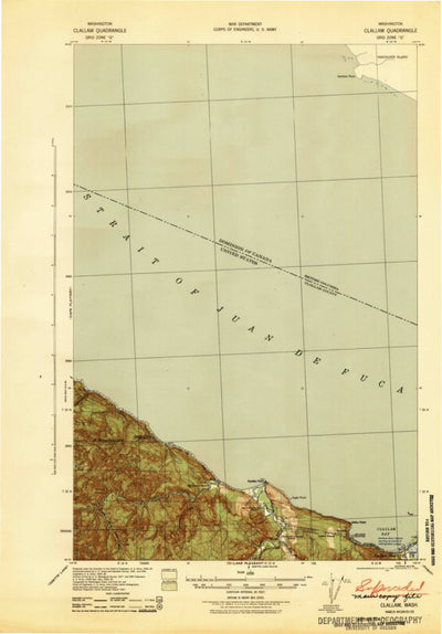 United States Geological Survey Clallam Bay, WA (1942, 62500-Scale) digital map