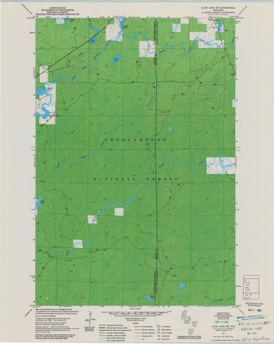 United States Geological Survey Clam Lake SW, WI (1971, 24000-Scale) digital map