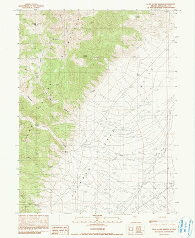 United States Geological Survey Clan Alpine Ranch, NV (1990, 24000-Scale) digital map