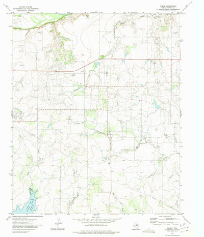 United States Geological Survey Clara, TX-OK (1972, 24000-Scale) digital map