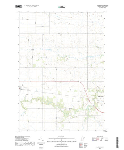 United States Geological Survey Claremont, MN (2019, 24000-Scale) digital map