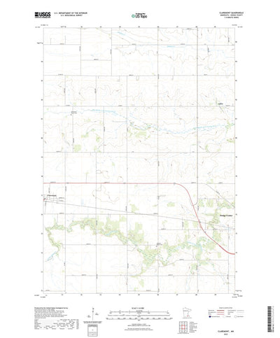 United States Geological Survey Claremont, MN (2022, 24000-Scale) digital map