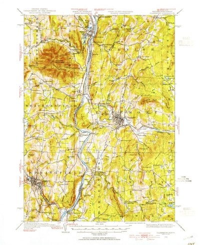 United States Geological Survey Claremont, NH-VT (1926, 62500-Scale) digital map