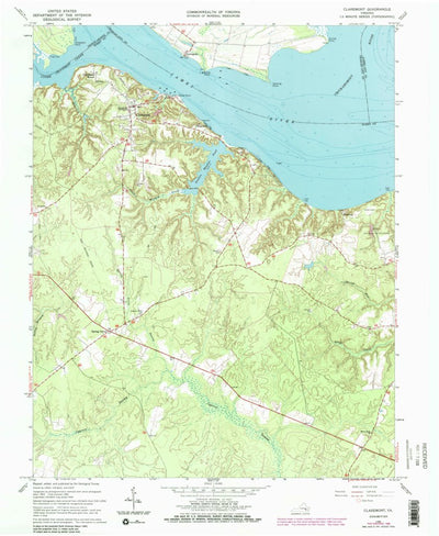 United States Geological Survey Claremont, VA (1966, 24000-Scale) digital map