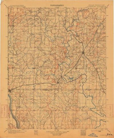 United States Geological Survey Claremore, OK (1901, 125000-Scale) digital map