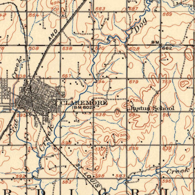 United States Geological Survey Claremore, OK (1914, 125000-Scale) digital map