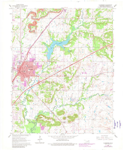 United States Geological Survey Claremore, OK (1963, 24000-Scale) digital map