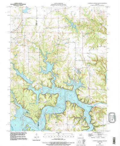 United States Geological Survey Clarence Cannon Dam, MO (1990, 24000-Scale) digital map