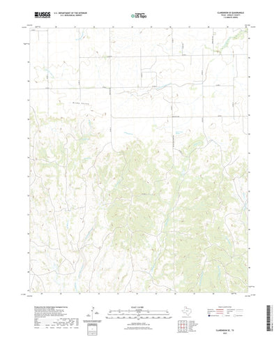 United States Geological Survey Clarendon SE, TX (2022, 24000-Scale) digital map