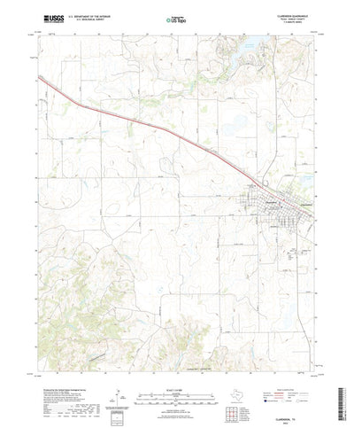 United States Geological Survey Clarendon, TX (2022, 24000-Scale) digital map