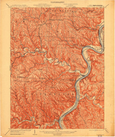 United States Geological Survey Clarington, WV-OH (1905, 62500-Scale) digital map