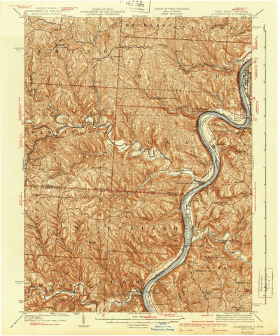 United States Geological Survey Clarington, WV-OH (1940, 62500-Scale) digital map