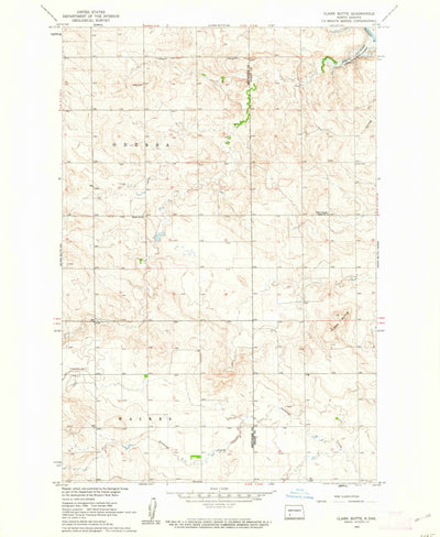 United States Geological Survey Clark Butte, ND (1960, 24000-Scale) digital map