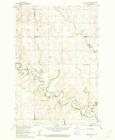 United States Geological Survey Clark Butte NE, ND (1960, 24000-Scale) digital map