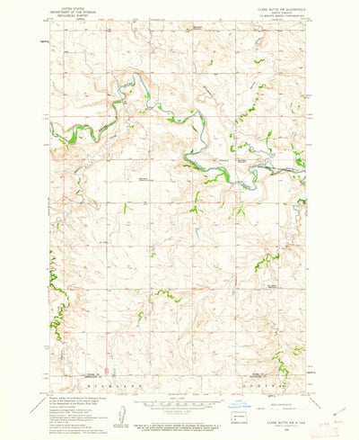 United States Geological Survey Clark Butte NW, ND (1960, 24000-Scale) digital map