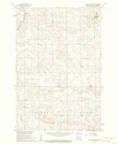 United States Geological Survey Clark Butte SW, ND (1960, 24000-Scale) digital map
