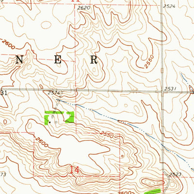 United States Geological Survey Clark Butte SW, ND (1960, 24000-Scale) digital map