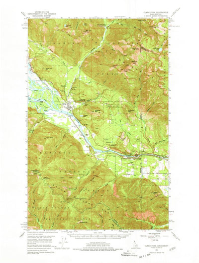 United States Geological Survey Clark Fork, ID-MT (1951, 62500-Scale) digital map