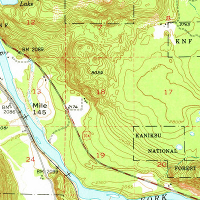 United States Geological Survey Clark Fork, ID-MT (1951, 62500-Scale) digital map