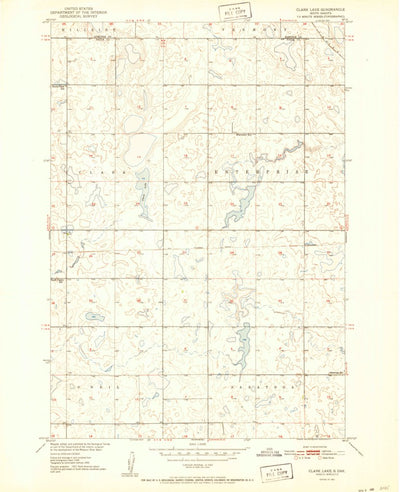 United States Geological Survey Clark Lake, SD (1951, 24000-Scale) digital map