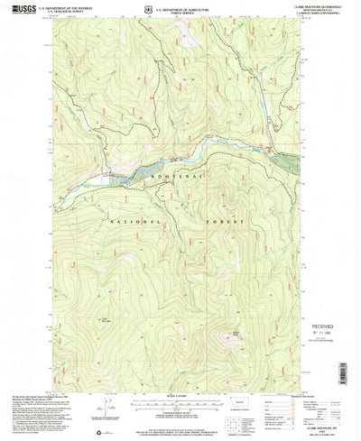 United States Geological Survey Clark Mountain, MT (1997, 24000-Scale) digital map