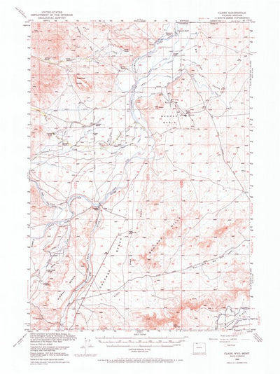 United States Geological Survey Clark, WY-MT (1950, 62500-Scale) digital map