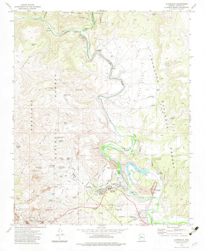 United States Geological Survey Clarkdale, AZ (1973, 24000-Scale) digital map