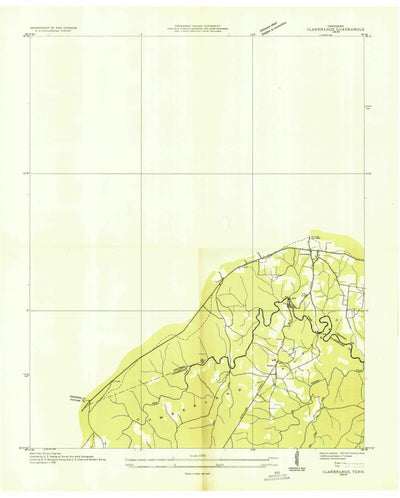 United States Geological Survey Clarkrange, TN (1935, 24000-Scale) digital map