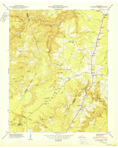 United States Geological Survey Clarkrange, TN (1950, 24000-Scale) digital map