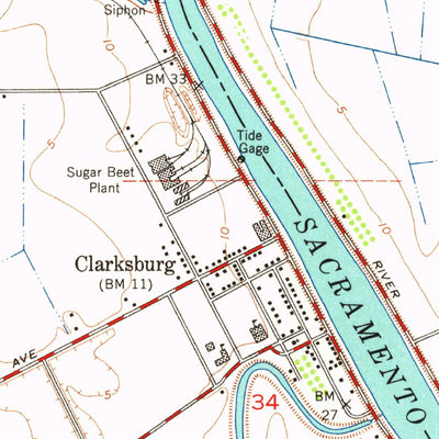 United States Geological Survey Clarksburg, CA (1952, 24000-Scale) digital map