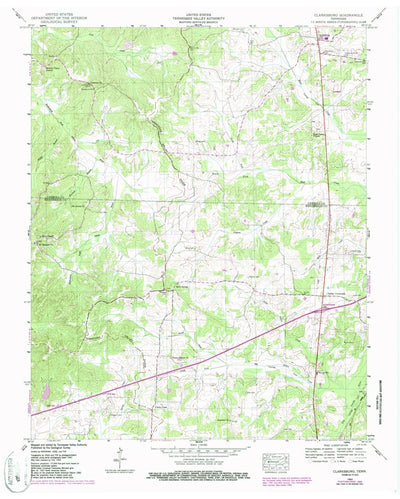 United States Geological Survey Clarksburg, TN (1950, 24000-Scale) digital map