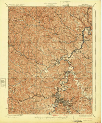United States Geological Survey Clarksburg, WV (1925, 62500-Scale) digital map