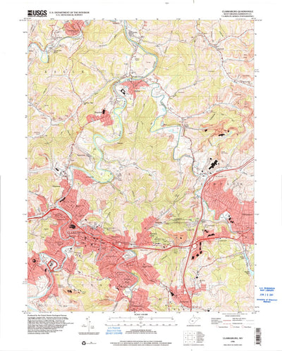 United States Geological Survey Clarksburg, WV (1996, 24000-Scale) digital map