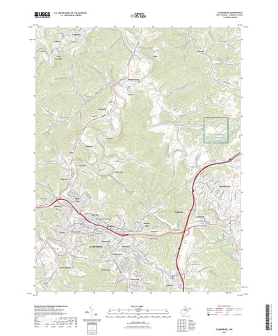 United States Geological Survey Clarksburg, WV (2023, 24000-Scale) digital map