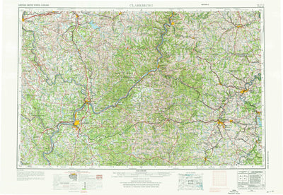 United States Geological Survey Clarksburg, WV-OH-PA (1956, 250000-Scale) digital map
