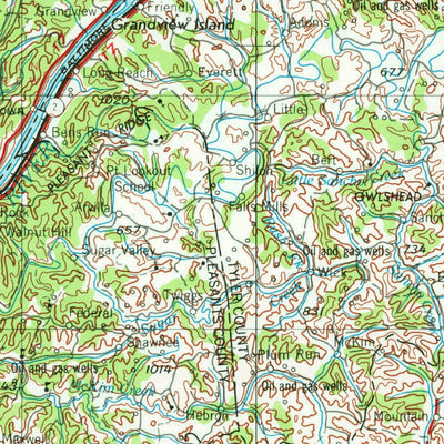 United States Geological Survey Clarksburg, WV-OH-PA (1956, 250000-Scale) digital map