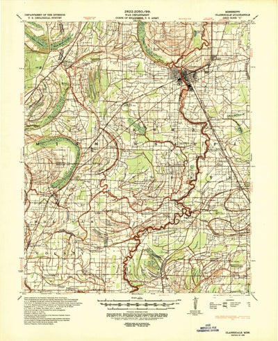 United States Geological Survey Clarksdale, MS (1939, 62500-Scale) digital map