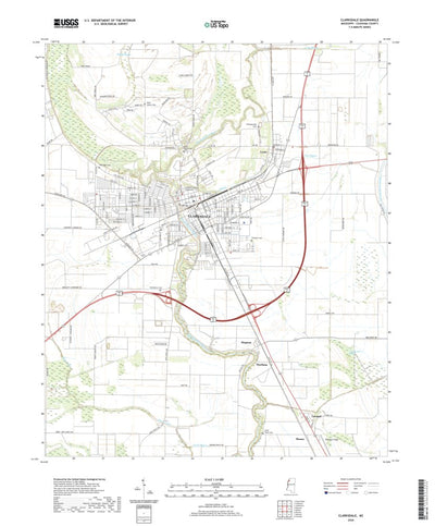 United States Geological Survey Clarksdale, MS (2020, 24000-Scale) digital map
