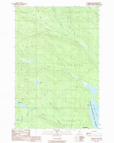 United States Geological Survey Clarkson Pond, ME (1989, 24000-Scale) digital map